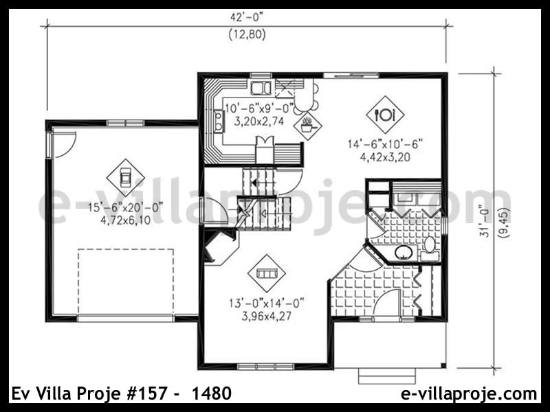 Ev Villa Proje #157 –  1480 Ev Villa Projesi Model Detayları