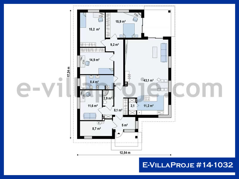 E-VillaProje #14-1032 Ev Villa Projesi Model Detayları